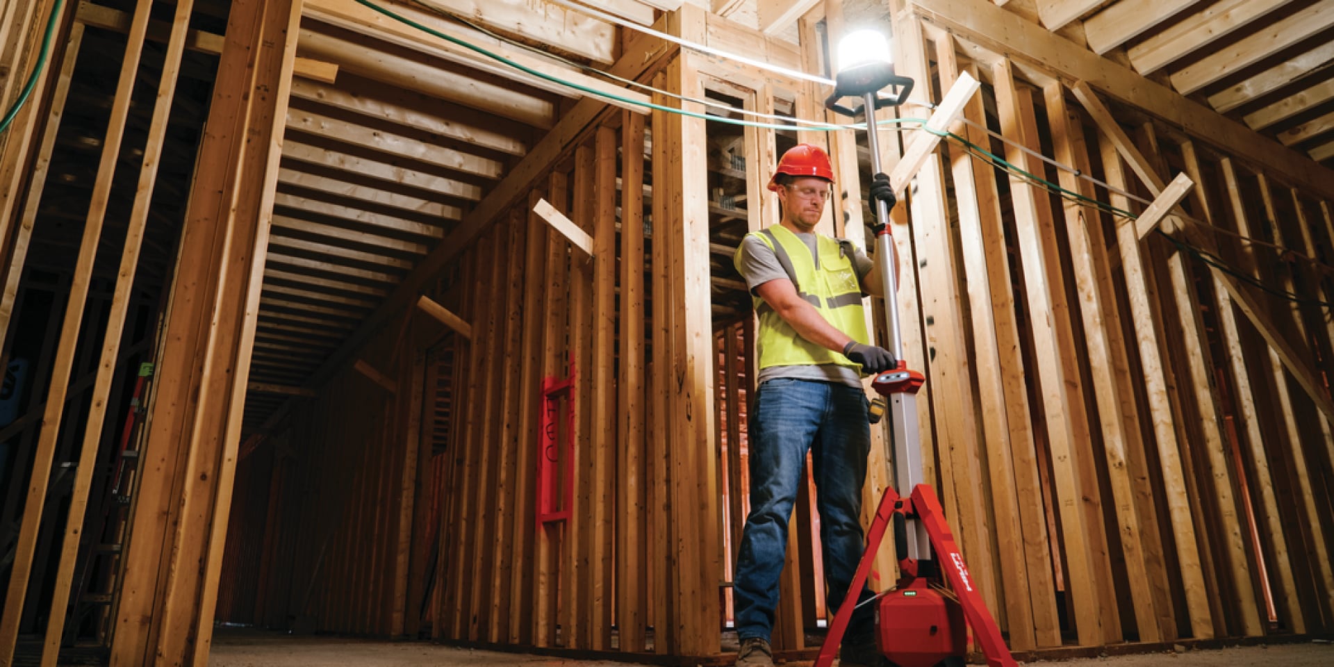 Leistungsstarke LED Lampe für die Baustelle